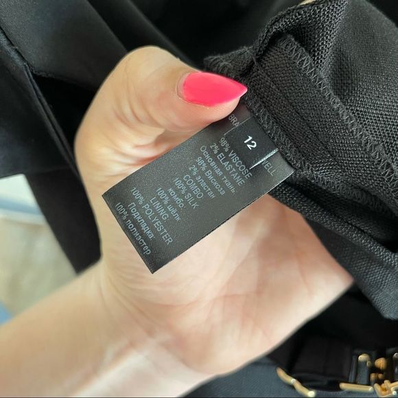 Brandon Maxwell Black Strapless Wide Leg Jumpsuit Gown Satin Trimmed Crepe - Picture 14 of 15